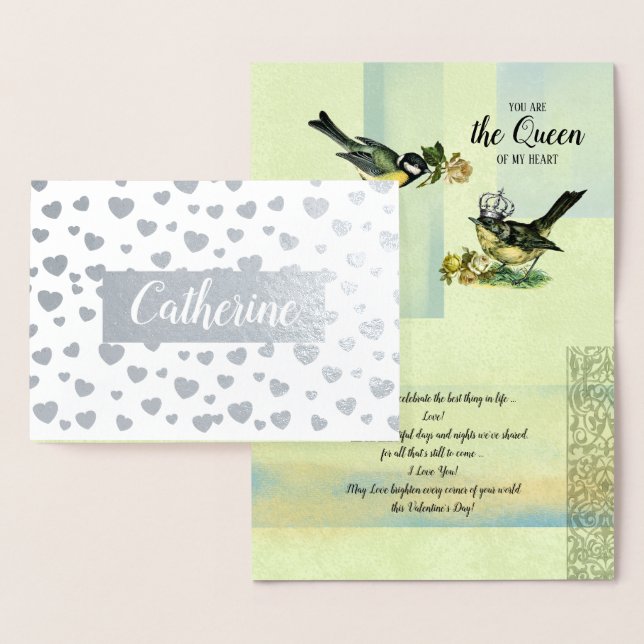 To the Queen of my Heart. Valentine's Day Foil Card (Display)