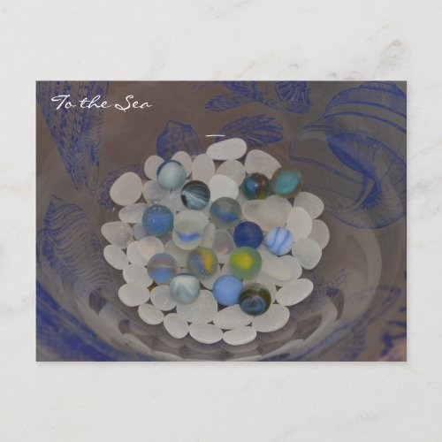 To The Sea  Sea glass marbles Postcard