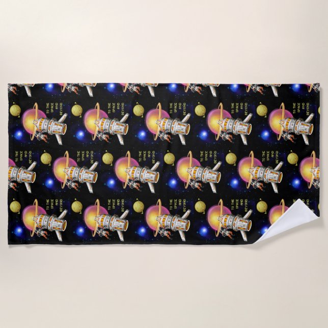 To the space and beyond beach towel (Front)