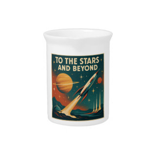 "To The Stars And Beyond" Vintage Space Travel Beverage Pitcher