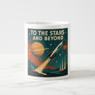 "To The Stars And Beyond" Vintage Space Travel Giant Coffee Mug