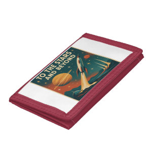 "To The Stars And Beyond" Vintage Space Travel Trifold Wallet