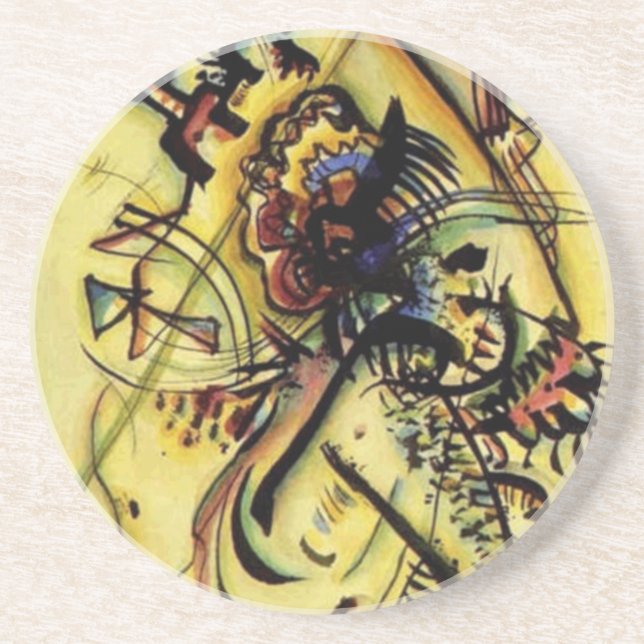 To the Unknown Voice by Kandinsky Sandstone Coaster (Front)