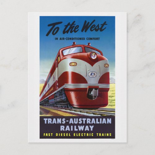 To The West Australia Railway Travel Postcard