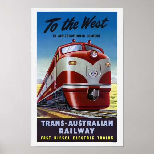 To The West Australia Railway Travel Poster