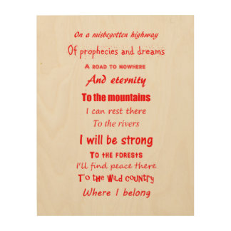 To The Wild Country - Long version Wood Wall Decor