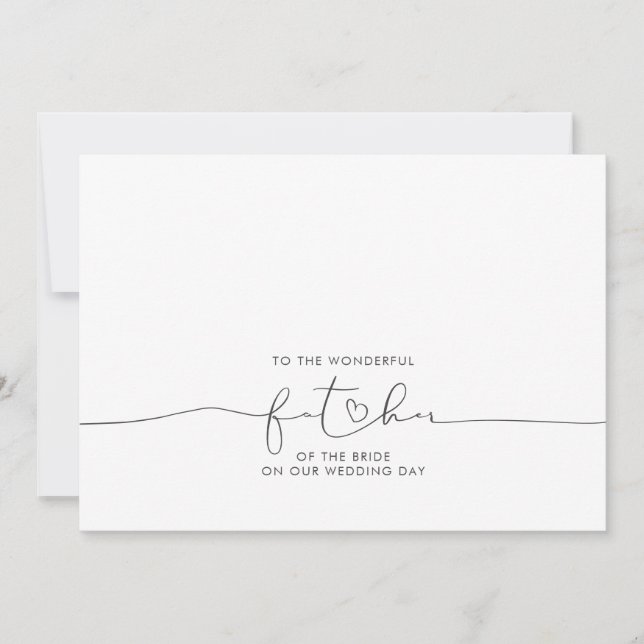 To the Wonderful Father of the Bride Message (Front)