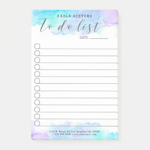 To to List Typography Watercolors Background Post-it Notes