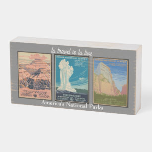 to travel is to live quote vintage travel posters wooden box sign
