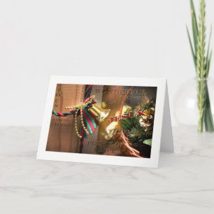 To us a child is born Christian Christmas greeting Holiday Card