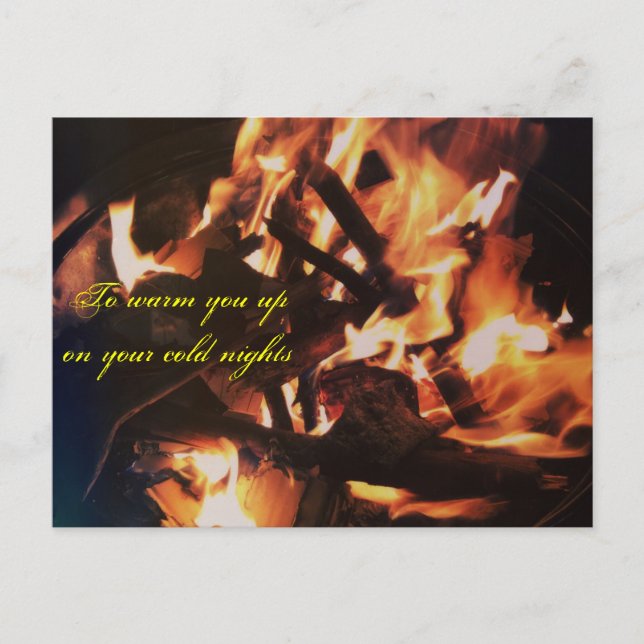 To warm you up  on your cold nights postcard (Front)