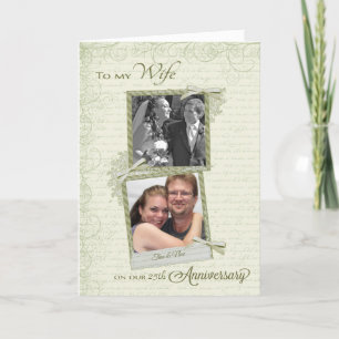 To Wife on __th Anniversary - Custom Then & Now Card