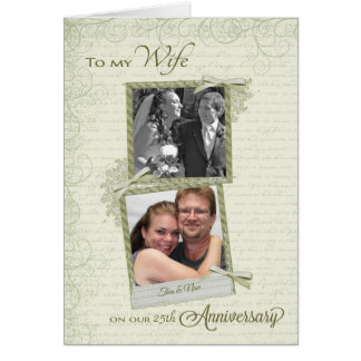 To Wife on __th Anniversary - Custom Then & Now Card