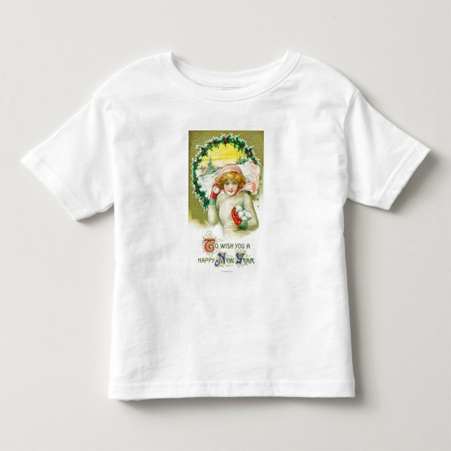 To Wish you a Happy New Year Snowball Fight Toddler T-shirt (Front)