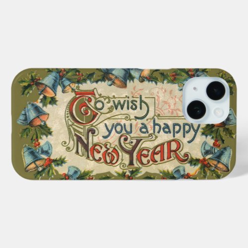 To Wish You a Happy New Year Vintage Victorian iPhone 15 Case