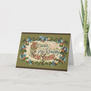 To Wish You a Happy New Year, Vintage Victorian Holiday Card