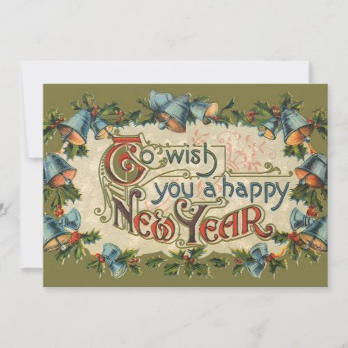 To Wish You a Happy New Year Vintage Victorian Invitation