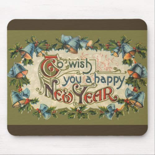 To Wish You a Happy New Year Vintage Victorian Mouse Pad