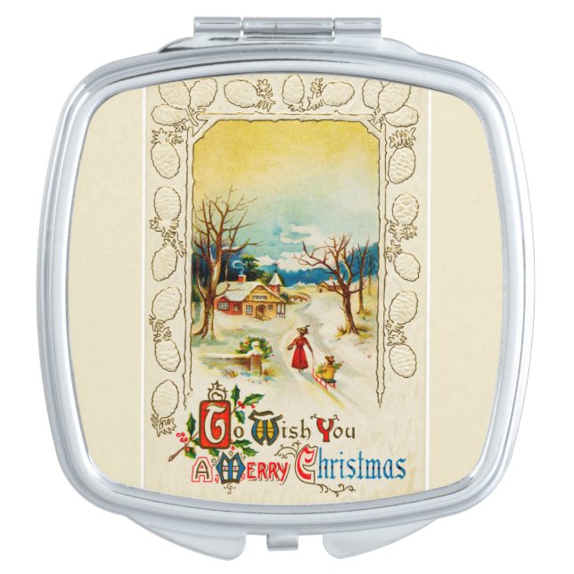 To Wish You A Merry Christmas Square Mirror (Front)