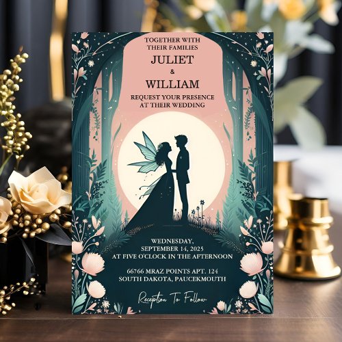 To Witch Magical Dream Mystical Stars Moon Wedding Invitation