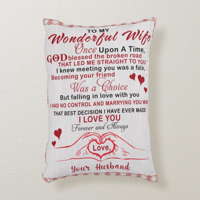 To Wonderful Wife I Knew Meeting You Was A Fate Accent Pillow (Front(Vertical))