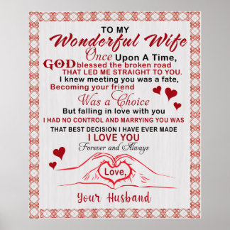 To Wonderful Wife I Knew Meeting You Was A Fate Poster