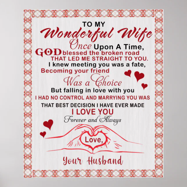 To Wonderful Wife I Knew Meeting You Was A Fate Poster | Zazzle
