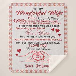 To Wonderful Wife I Knew Meeting You Was A Fate Sherpa Blanket