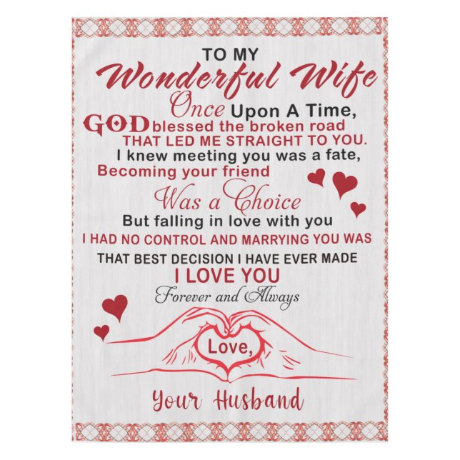 To Wonderful Wife I Knew Meeting You Was A Fate Tablecloth (Front)