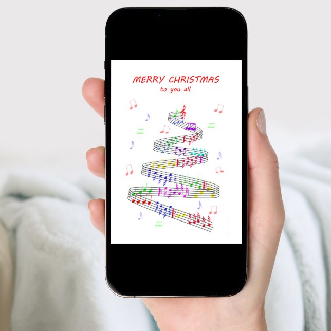 To You All Sheet Music with a Stave Christmas Holiday Card (Front Digital)