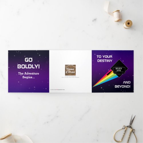 To Your Destiny and Beyond Space Graduation Tri_Fold Card