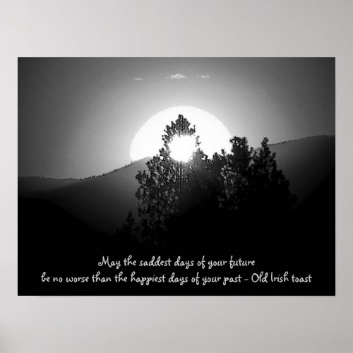 To Your Future _ Irish Toast with sunset Poster