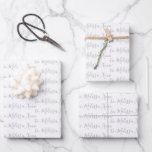To Your Name Modern Handwriting White Gray Wrappin Wrapping Paper Sheets<br><div class="desc">Make the holidays special with gifts from your name or to the person the gift is for.  In pack of 3.  White & Gray Wrapping paper.</div>