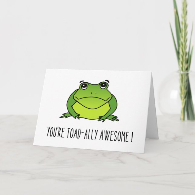 Toad-ally Awesome! Cute Card (Horizontal) (Front)
