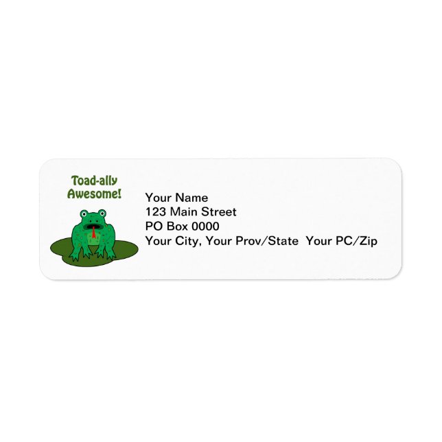 Toad-ally Awesome Label (Front)