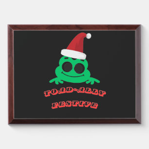 Toad-ally Festive Christmas Frog _ Cute Holiday De Award Plaque