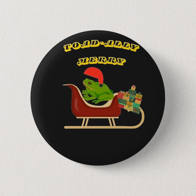 Toad-ally Merry Frog Christmas Tee Button (Front)