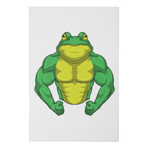 Toad as Bodybuilder with big Muscles Faux Canvas Print