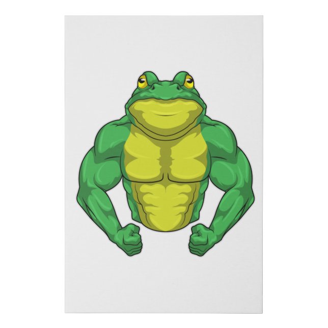 Toad as Bodybuilder with big Muscles Faux Canvas Print (Front)
