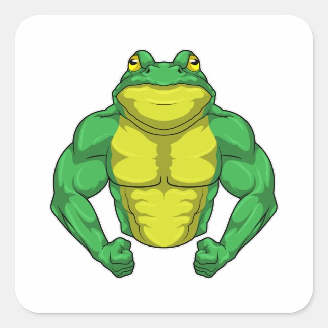 Toad as Bodybuilder with big Muscles Square Sticker (Front)