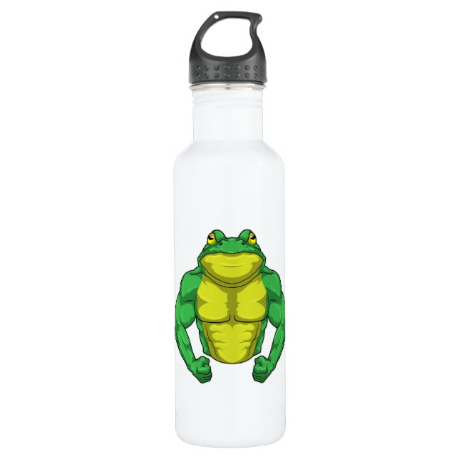 Toad as Bodybuilder with big Muscles Stainless Steel Water Bottle (Front)