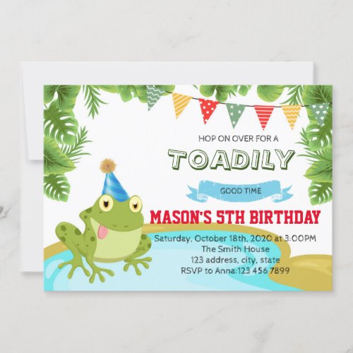 Toad birthday party invitation