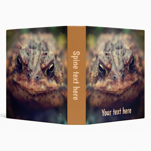 Toad Face Up Close Personalized 3 Ring Binder