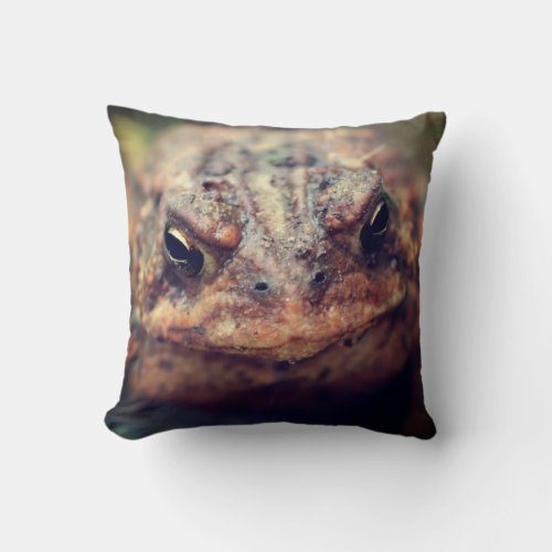 Toad Face Up Close  Throw Pillow