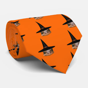 Toad Face Witch Hat Halloween Tie