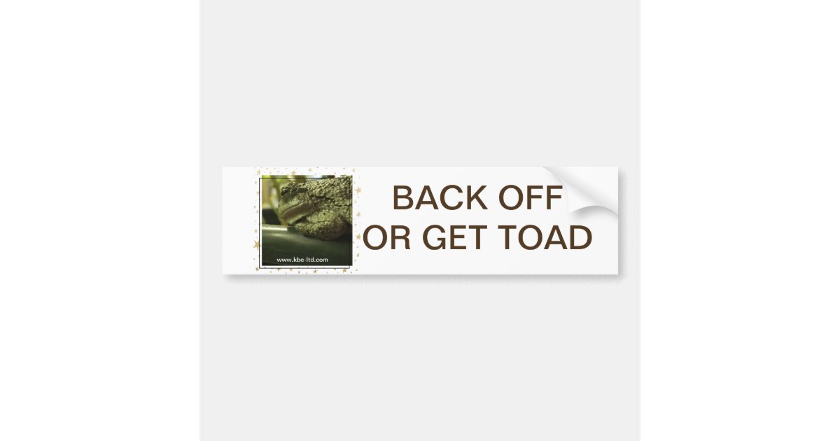 TOAD FOR THE ROAD BUMPER STICKER | Zazzle