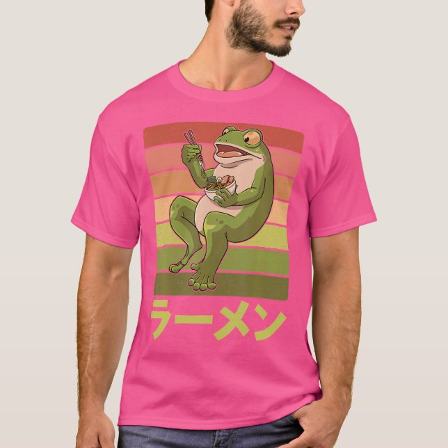Toad Frog Eating Ramen Soup For A Frog Hunter T-Shirt (Front)