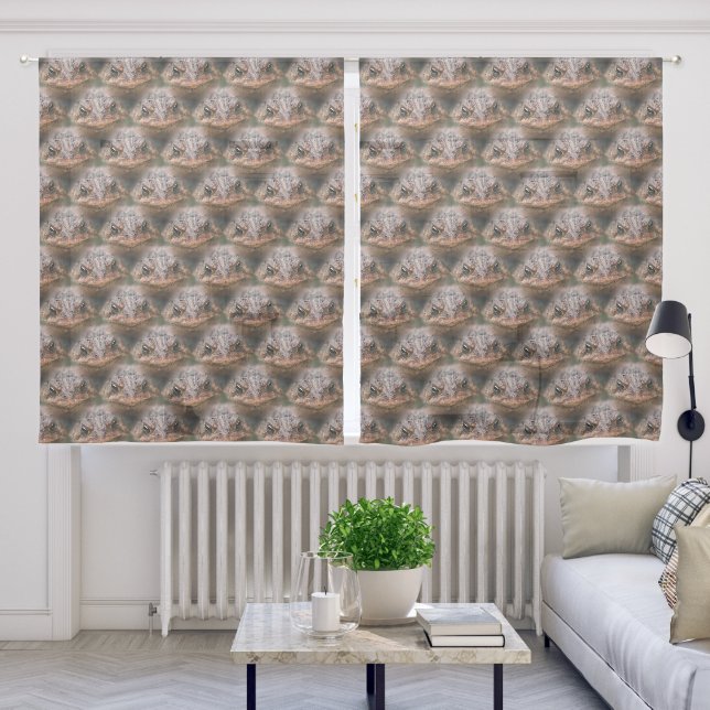 Toad Frog Face Nature Pattern  Sheer Curtains (Living Room)