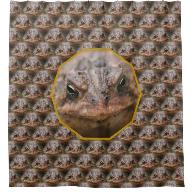 Toad Frog Face Nature Pattern  Shower Curtain (Front)