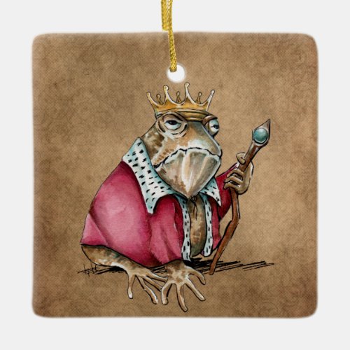 Toad King  Ceramic Ornament